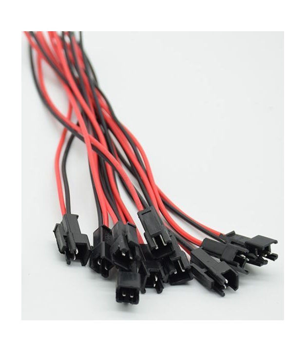 2 Pins Female JST LED Connectors Black Color 22AWG 150mm