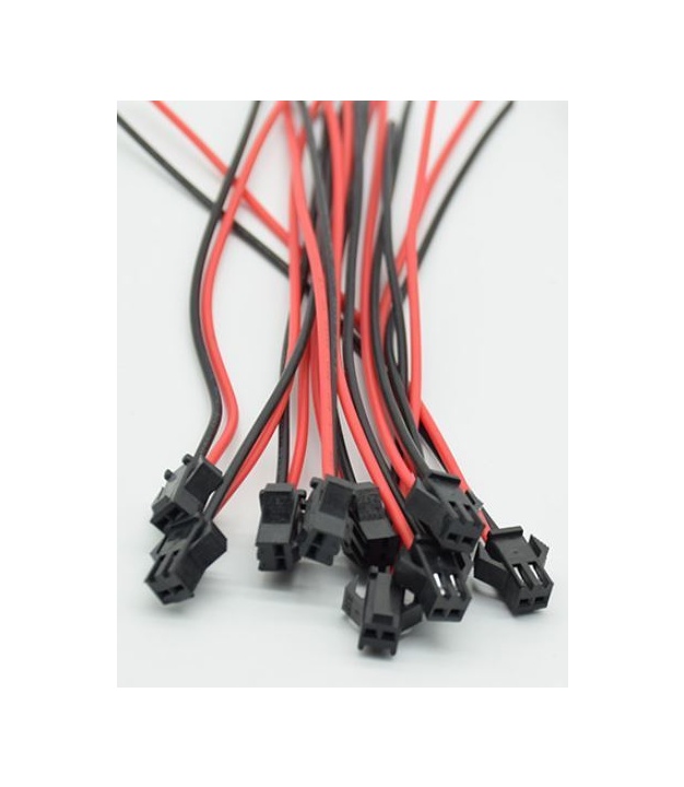 2 Pins Male JST LED Connectors Black Color 22AWG 150mm