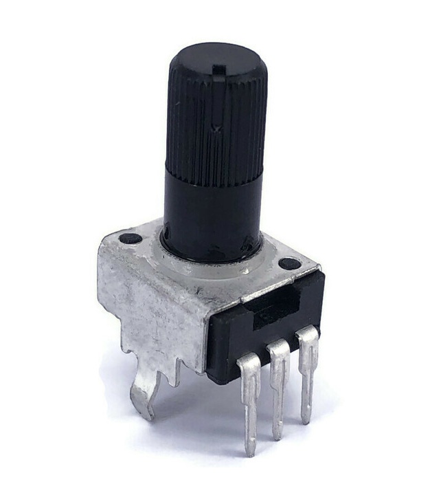 TAYDA 50K OHM Linear Taper Potentiometer Round Knurled Plastic Shaft PCB 9mm
