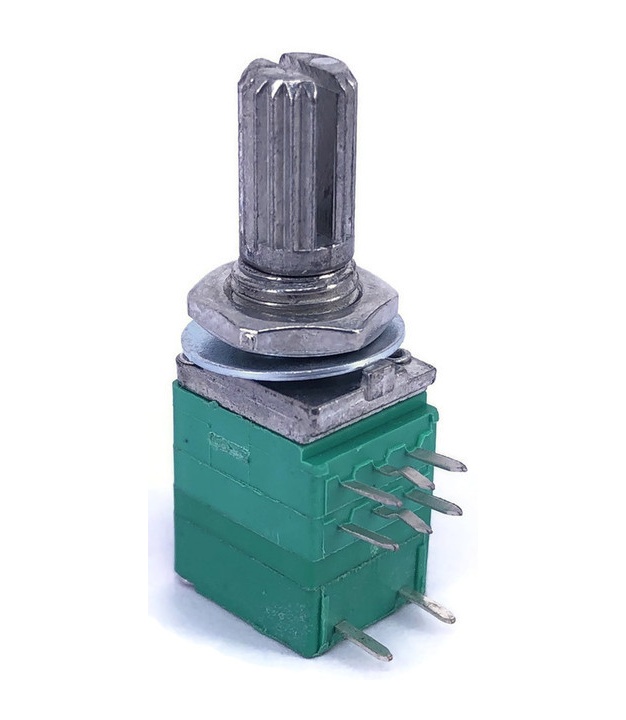 TAYDA 10K OHM Logarithmic Taper Potentiometer Spline Shaft PCB Mount 9mm