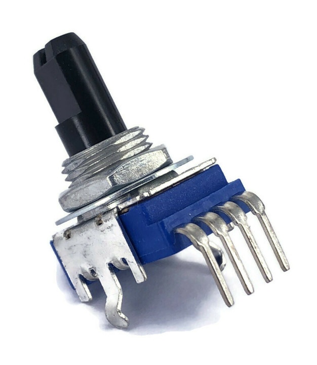 TAYDA 100K OHM Logarithamic Taper Potentiometer D Shaft PCB Mount