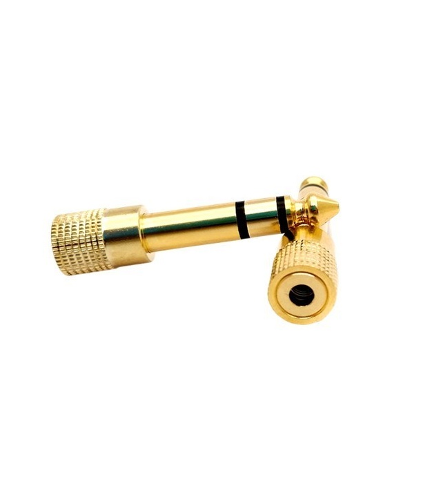 3.5mm Female to 6.35mm 1/4" Male Stereo Audio Jack Adaptor Gold Plated Total Length 44mm