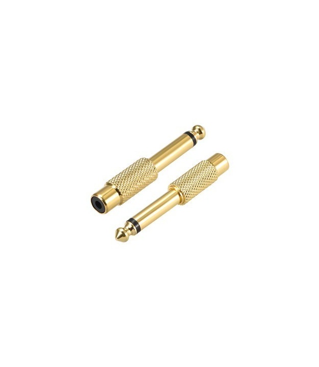 6.35mm 1/4" Male Mono Plug To RCA Female Jack Audio Adapter Connector 