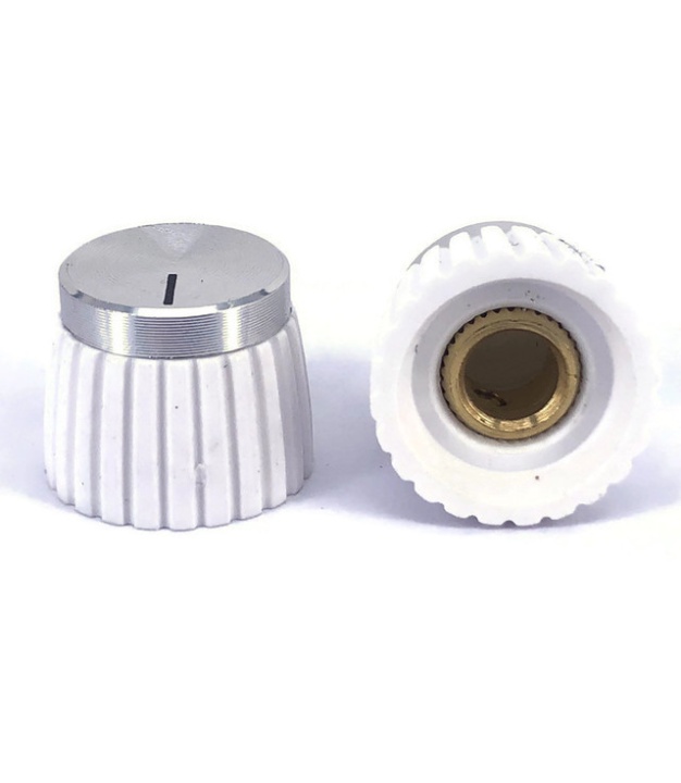Marshall White Body Silver Top Knob Shaft Diameter 6.35mm