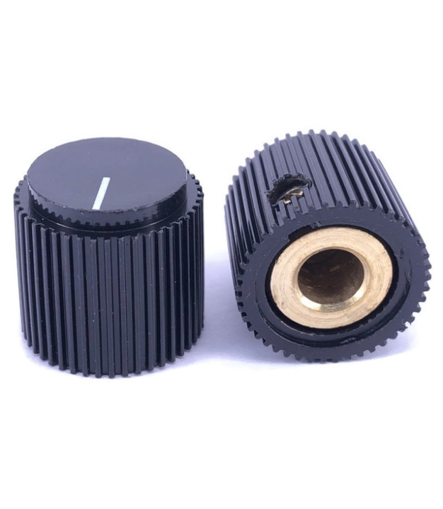Rippel knob Black 18x17mm Shaft Hole 6.35mm
