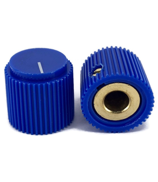 Rippel knob Blue 18x17mm Shaft Hole 6.35mm