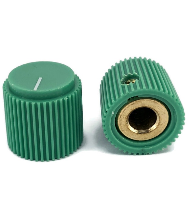 Rippel knob Green 18x17mm Shaft Hole 6.35mm