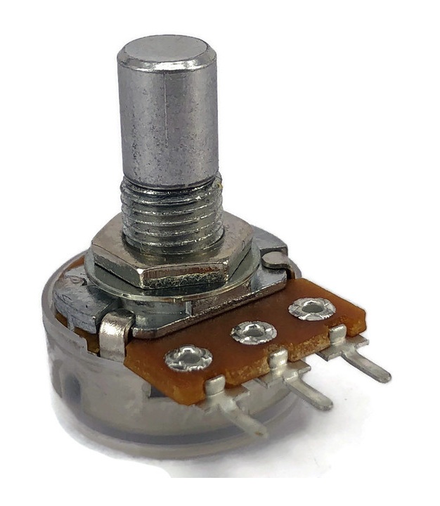 TAYDA 500K OHM Logarithmic Taper Potentiometer PCB Mount Round Shaft Dia: 6.35mm
