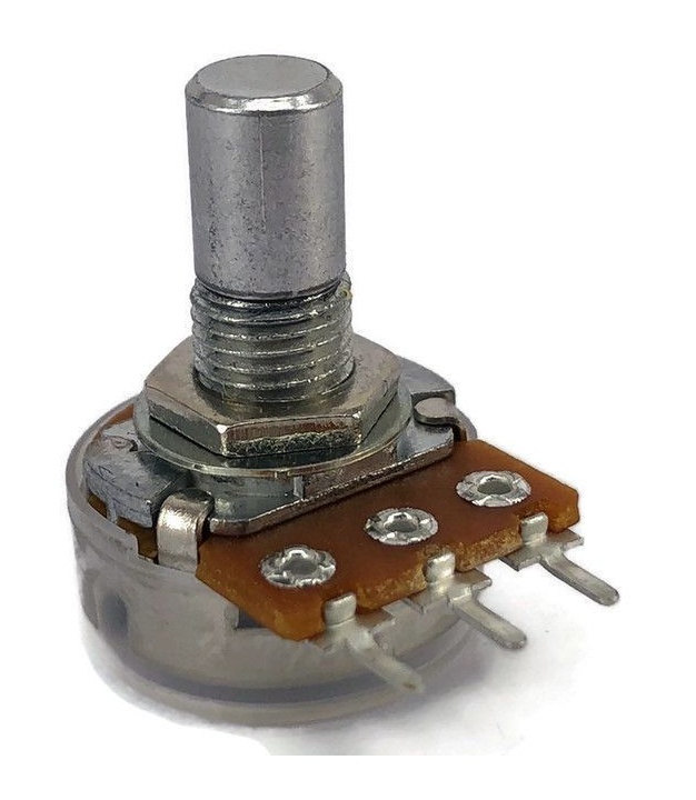 TAYDA 100K OHM Linear Taper Potentiometer PCB Mount Round Shaft Dia: 6mm