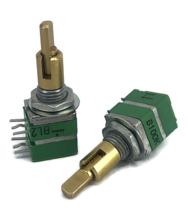 25K OHM Linear Dual Taper Potentiometer D Shaft PCB 9mm Center click
