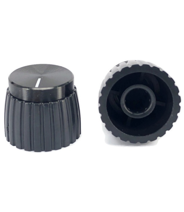 Marshall Black Body Black Top Knob Shaft Diameter 6.00mm Split Shaft