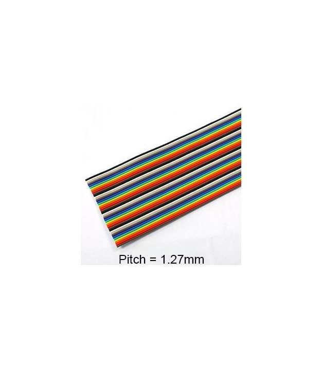 40 Conductor AWG 28 Flat Ribbon Cable Rainbow color 1FT (30cm) 