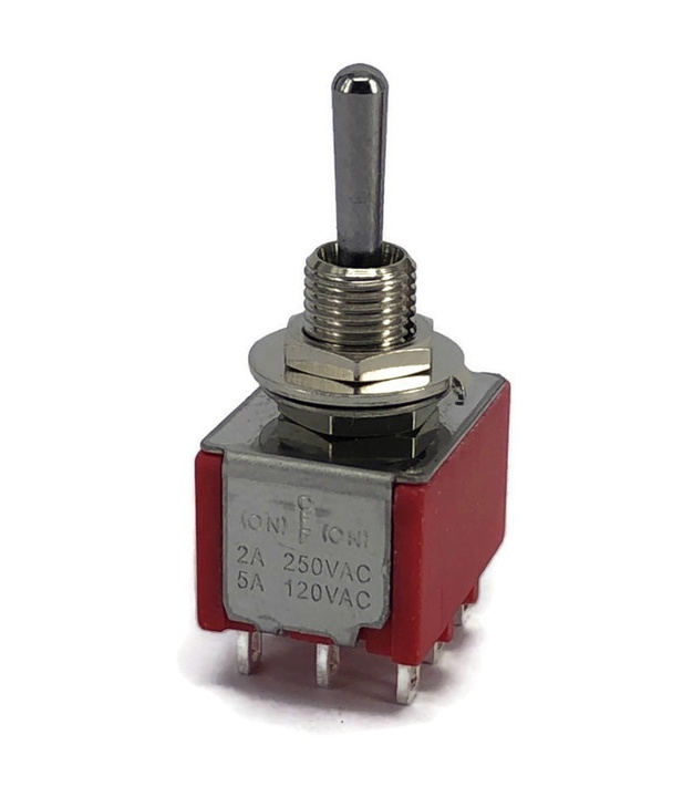 Mini Toggle Switch 1M Series 3PDT Momentary (On)-off-(On)