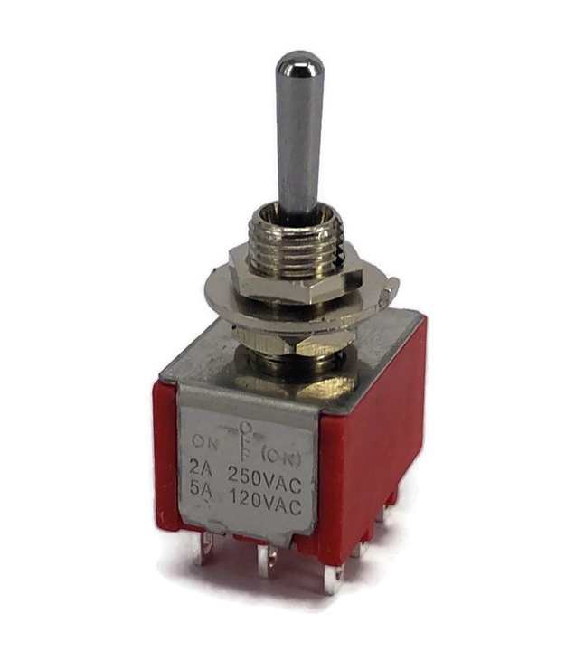 Mini Toggle Switch 1M Series 3PDT Momentary On-off-(On)