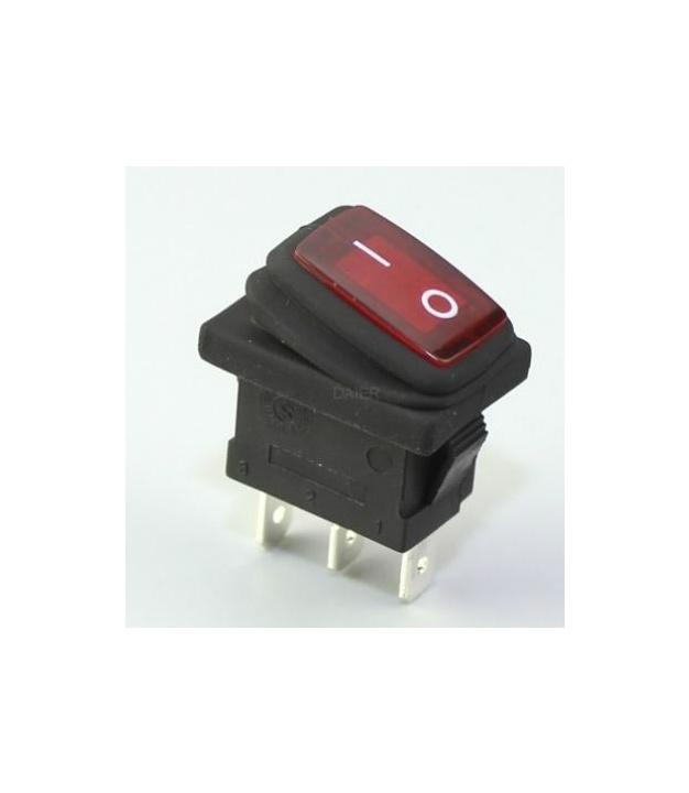Waterproof Rocker Switch Red ON/OFF SPST 6A 250VAC Panel Mount