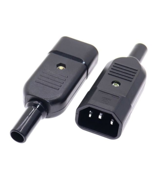 	Male AC Power Plug Connector 3 Pins 10A 250V IEC320 C14
