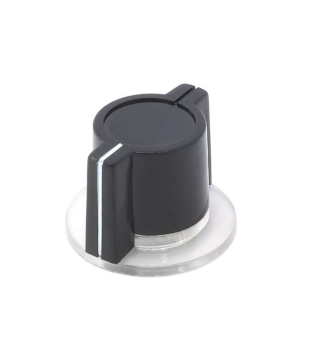 Plastic black Knob 26x18mm Shaft Hole 6.4mm