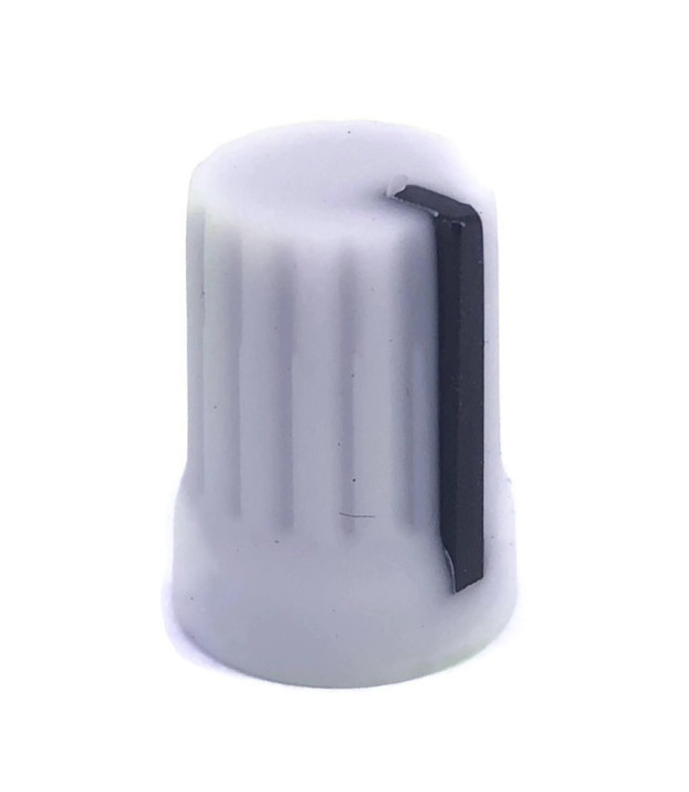 Grey Rubber Knob 15x20mm D Shaft 6x4.5mm