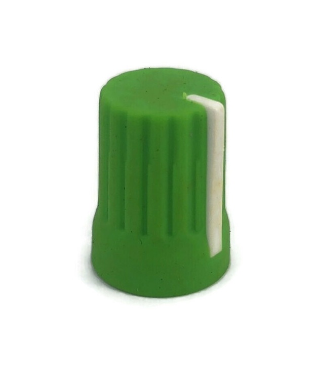 Green Rubber Knob 15x20mm D Shaft 6x4.5mm