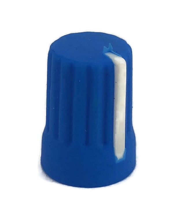 Blue Rubber Knob 15x20mm D Shaft 6x4.5mm