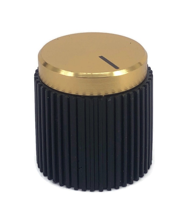 Rippel Black knob Gold Top 18x19mm Shaft Hole: 6.35mm