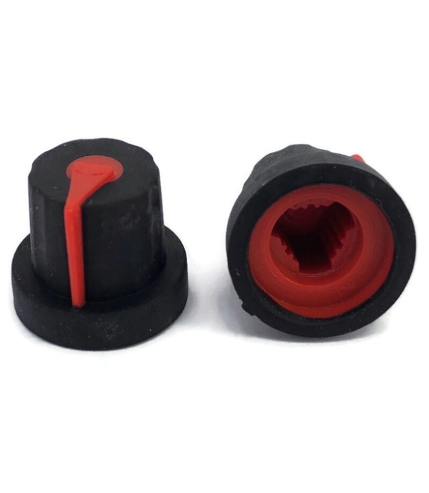 Black knob Red Pointer 16x14mm shaft hole 6x18T 