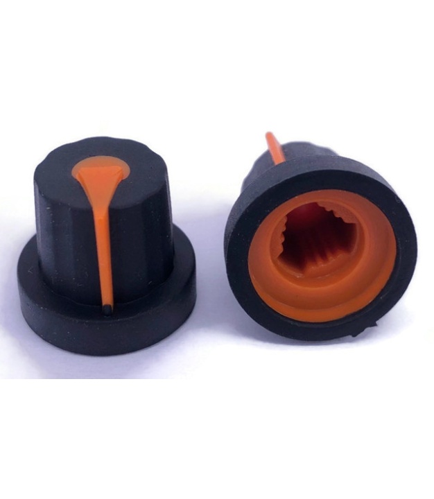 Black knob Orange Pointer 16x14mm shaft hole 6x18T 