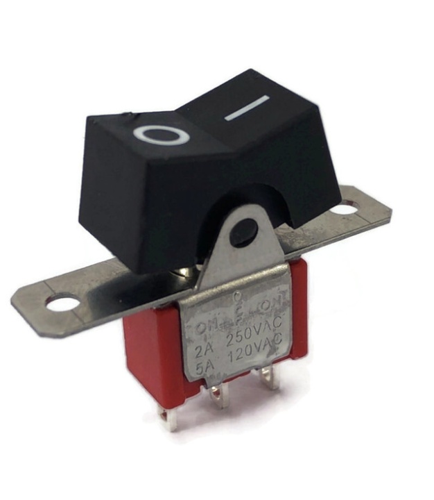 Mini Rocker Switch ON-OFF-ON SPDT Black Actuator with Marking