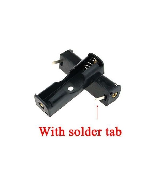 1 x AA Battery Holder Black With Solder tap