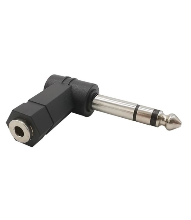 6.35mm 1/4" STEREO to 3.5mm Jack Right Angle Adaptor