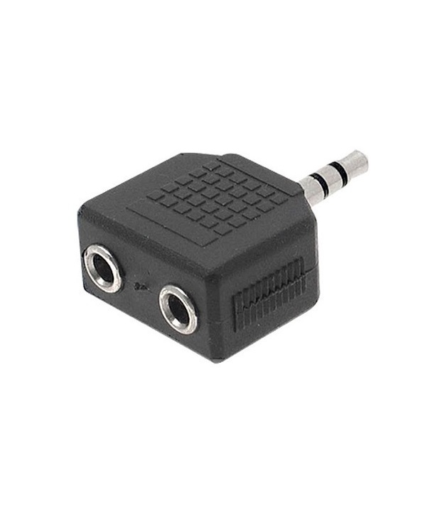 3.5mm MONO Male to Dual Female Splitter Adapter