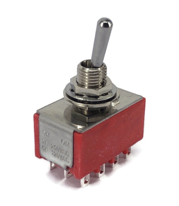 Mini Toggle Switch 1M Series 4PDT On-On