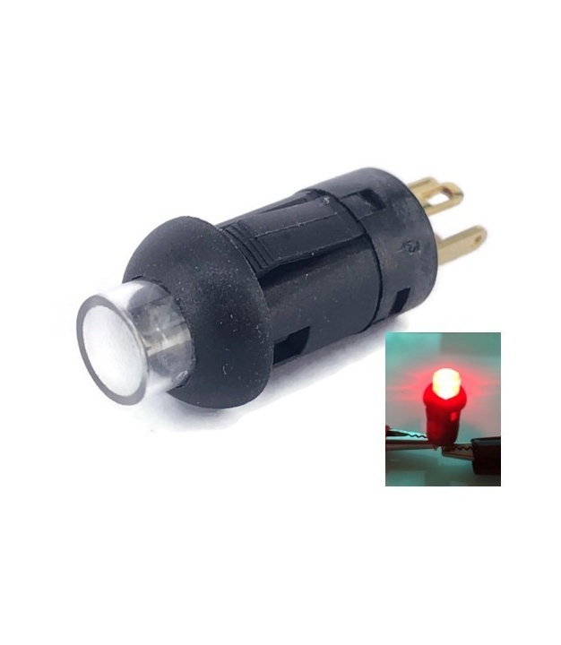 Illuminated PUSH BUTTON SWITCH SPST Momentary Red LED 0.1A 30VDC