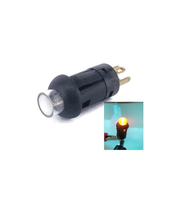 Illuminated PUSH BUTTON SWITCH SPST Momentary Yellow LED 0.1A 30VDC