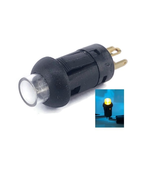 Illuminated PUSH BUTTON SWITCH SPST Momentary Green LED 0.1A 30VDC