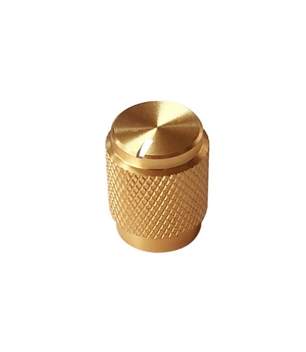 Aluminum Control Knurled knob Gold color 13x16mm Shaft hole 6.4mm