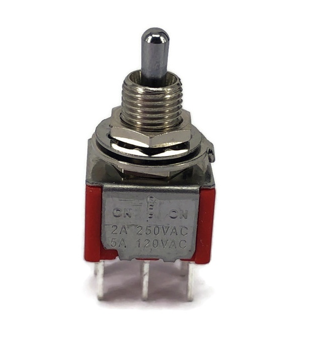 Mini Toggle Switch 1M Series DPDT On-Off-On Short Lever PCB PINS