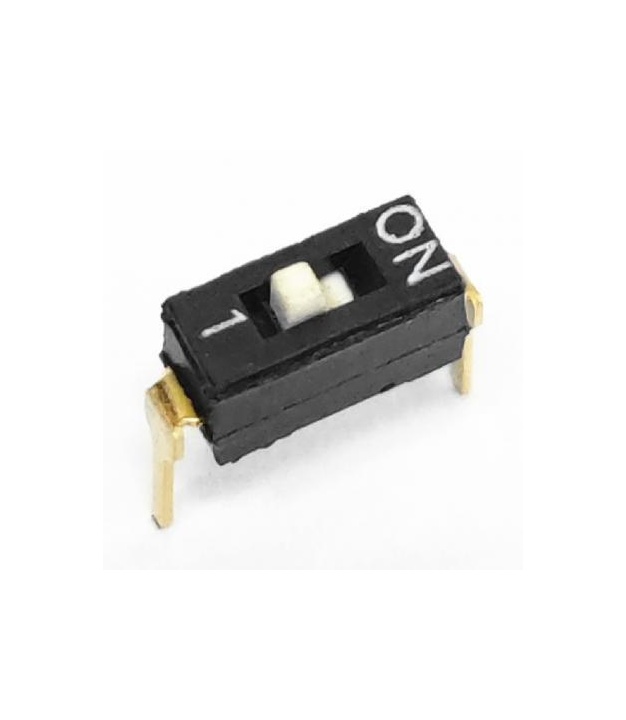 Black Dip Switch 1 Positions Gold Plated Contacts Top Actuated