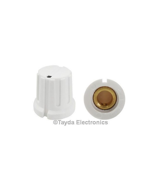 KN8F White Knob 16x15mm Shaft Hole 6.00mm