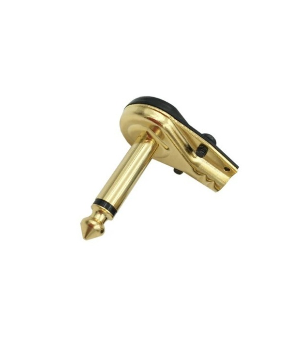 6.35mm 1/4" Mono Right Angle Metal Plug Gold Plated
