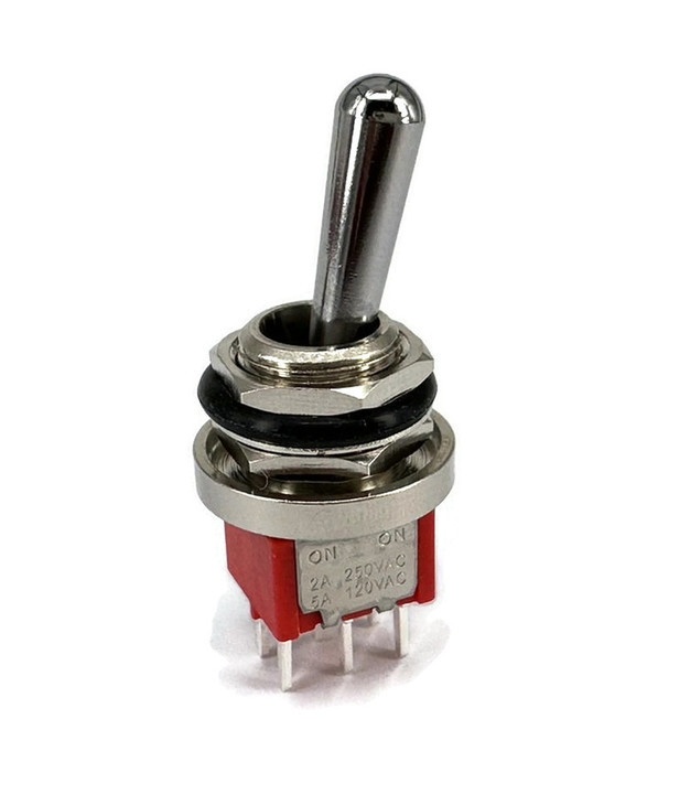 Mini Toggle Switch 1M Series DPDT On-On PC Thru-Hole