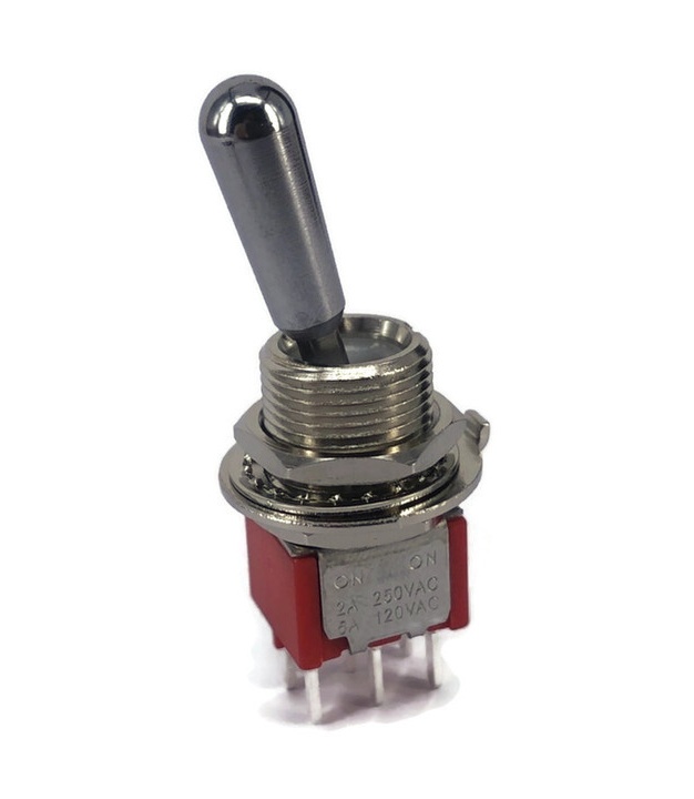 Mini Toggle Switch 1M Series DPDT On-On PC Thru-Hole
