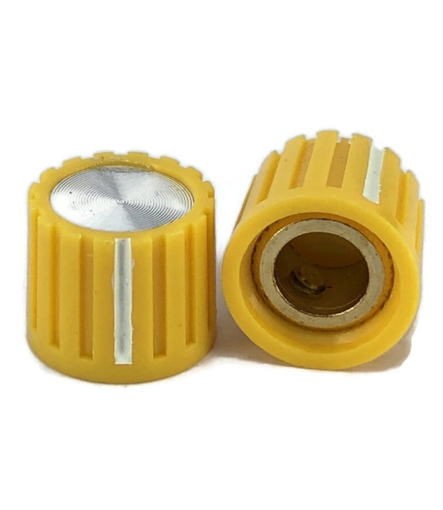 Control knob Yellow color 13x11mm Shaft hole 6.4mm