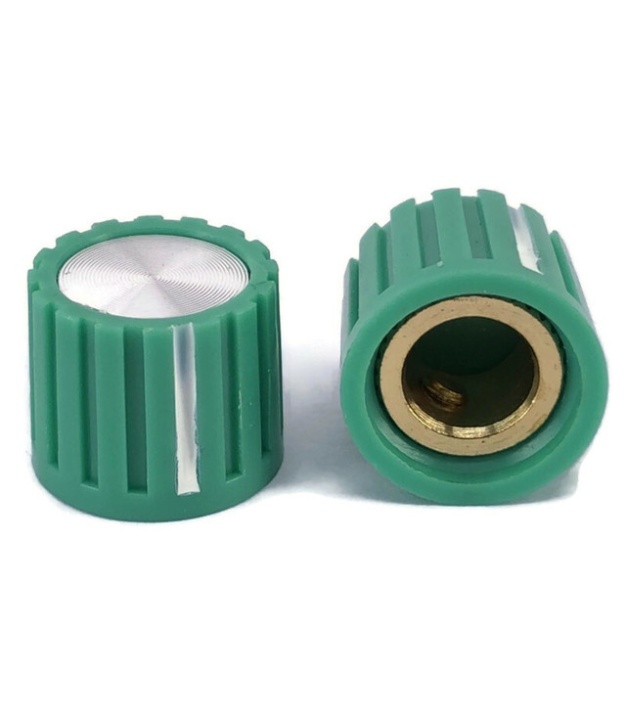 Control knob Green color 13x11mm Shaft hole 6.4mm