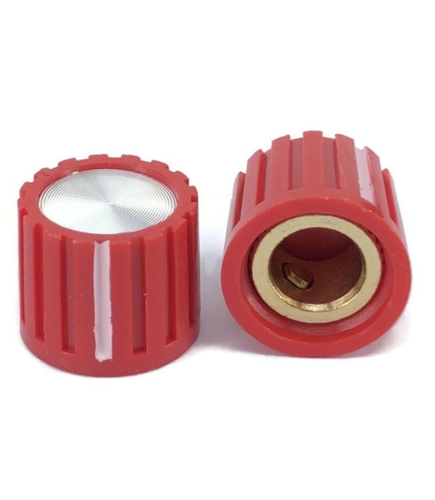 Control knob Red color 13x11mm Shaft hole 6.4mm