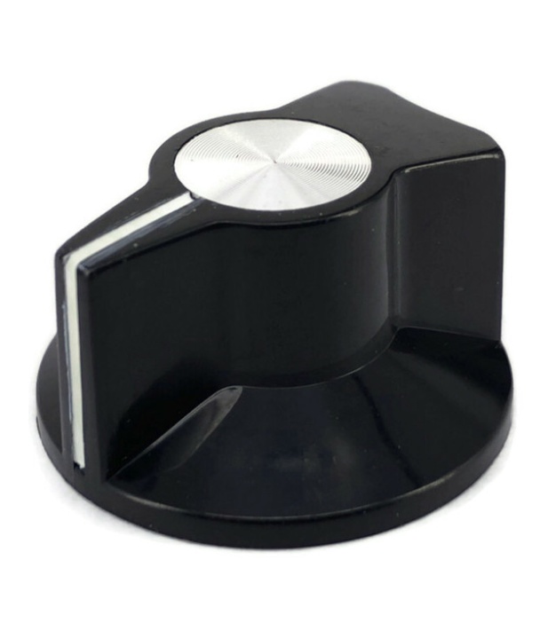 Classic knob Black color 29x16mm Shaft hole 6.4mm