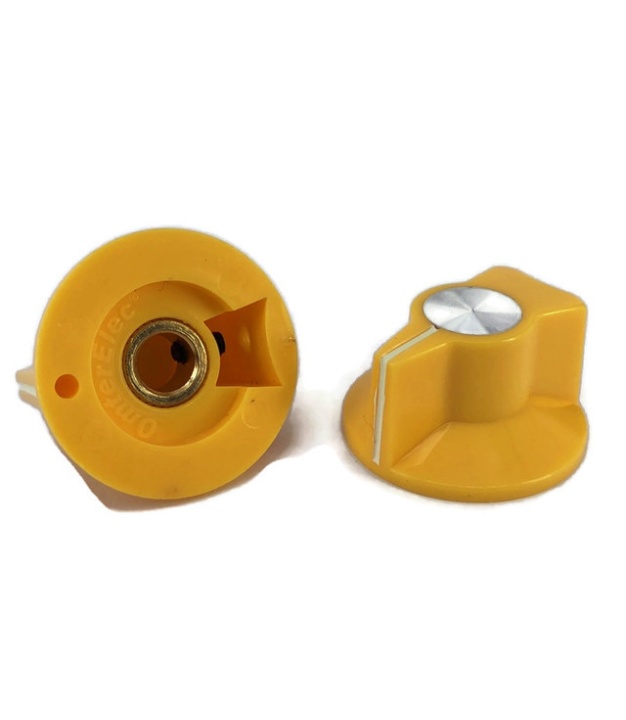 Classic knob Yellow color 29x16mm Shaft hole 6.4mm
