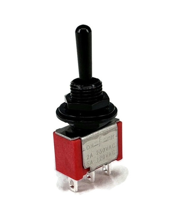 Mini Toggle Switch 1M Series SPDT On-Off-On Black Shaft