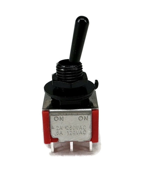 Mini Toggle Switch 1M Series DPDT On-On Black Shaft