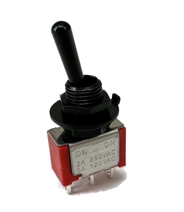 Mini Toggle Switch 1M Series SPDT On-On Black Shaft
